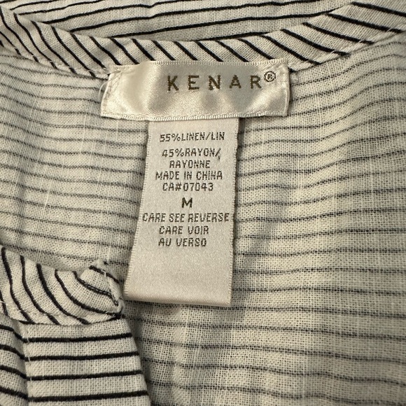 Kenar linen blend striped blouse shirt sleeveless medium - Picture 5 of 5